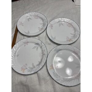 Corelle Pink Trio Pattern 4 Dinner Plates 10 Inches